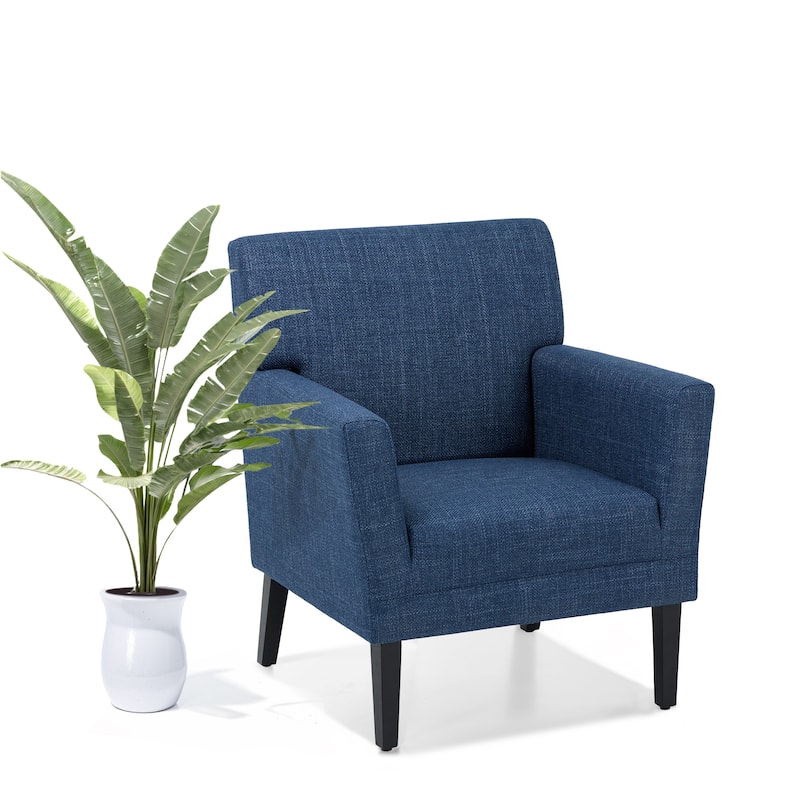 Modern Upholstered Armchair - Plush Fabric Accent Chair for Living Room & Bedroom