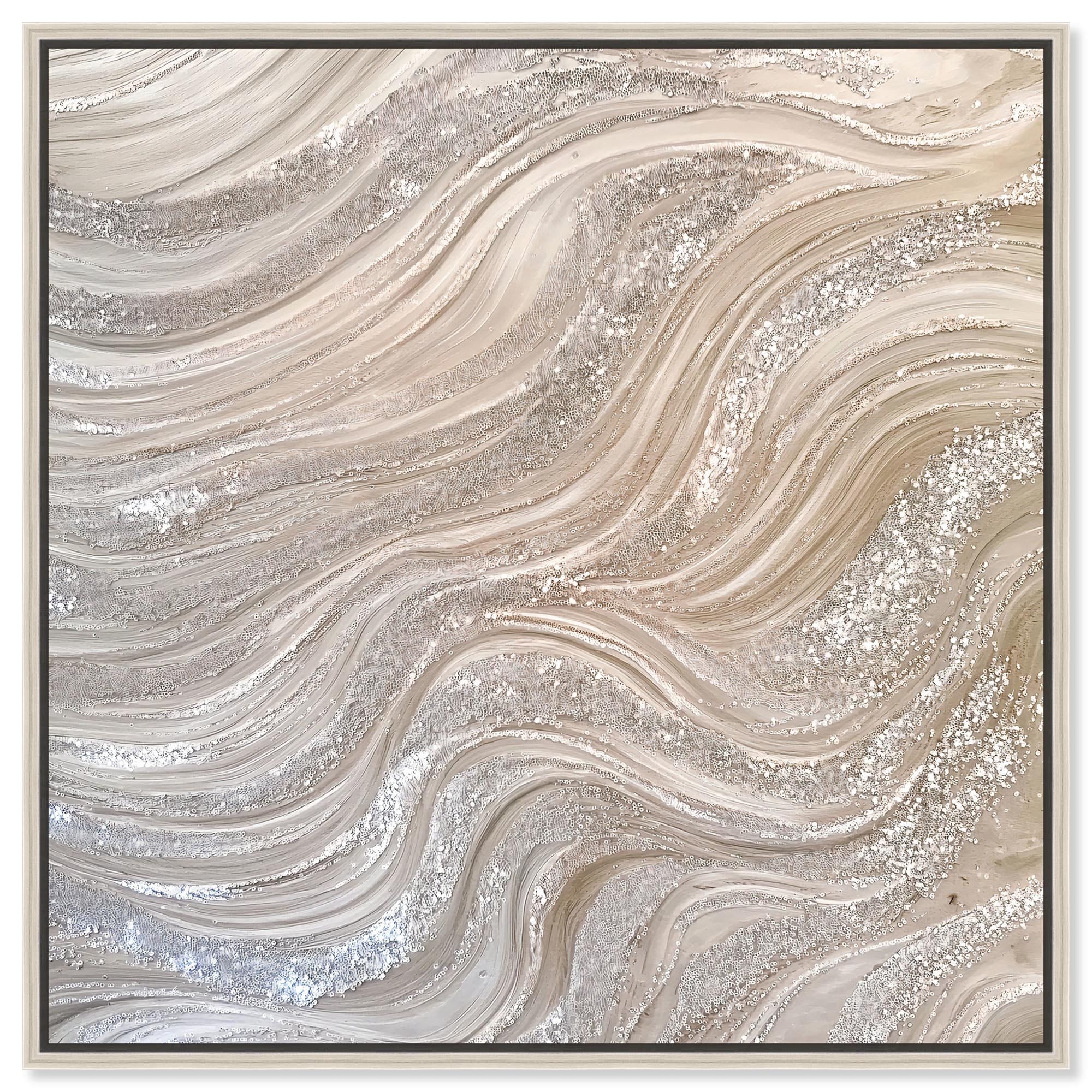 Silver Waves I Canvas Minimalist Abstract by Art Remedy