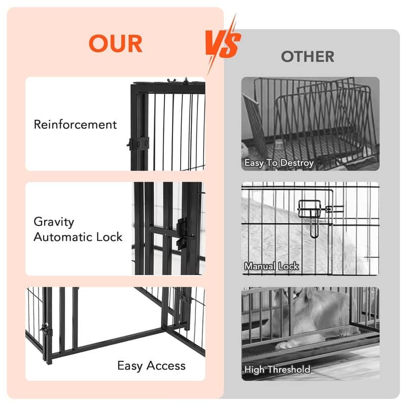 Heavy Duty Large Dog Crate 48" Dog Kennel Puppy Dog Playpen Pet Cage Pet Playpen