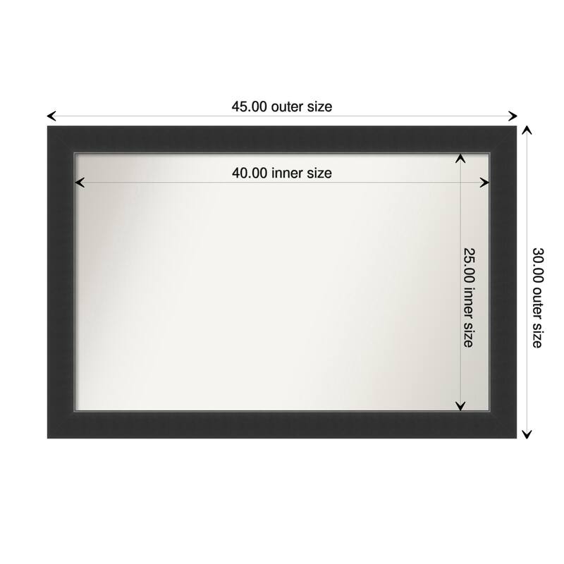 Corvino Black Framed Non-Beveled Custom Wall Mirror, Bathroom Vanity Mirror - Outer Size: 45 x 30