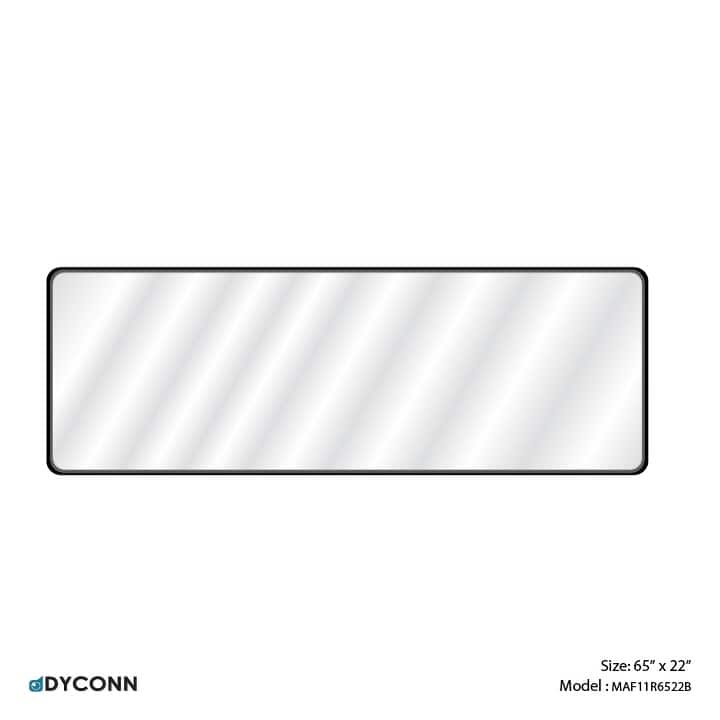 Raven Rectangular Metal Framed Wall Mounted LED Bathroom Vanity Mirror in Black