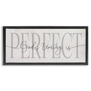 Stupell God's Timing is Perfect Phrase Framed Floater Canvas Wall Art ...