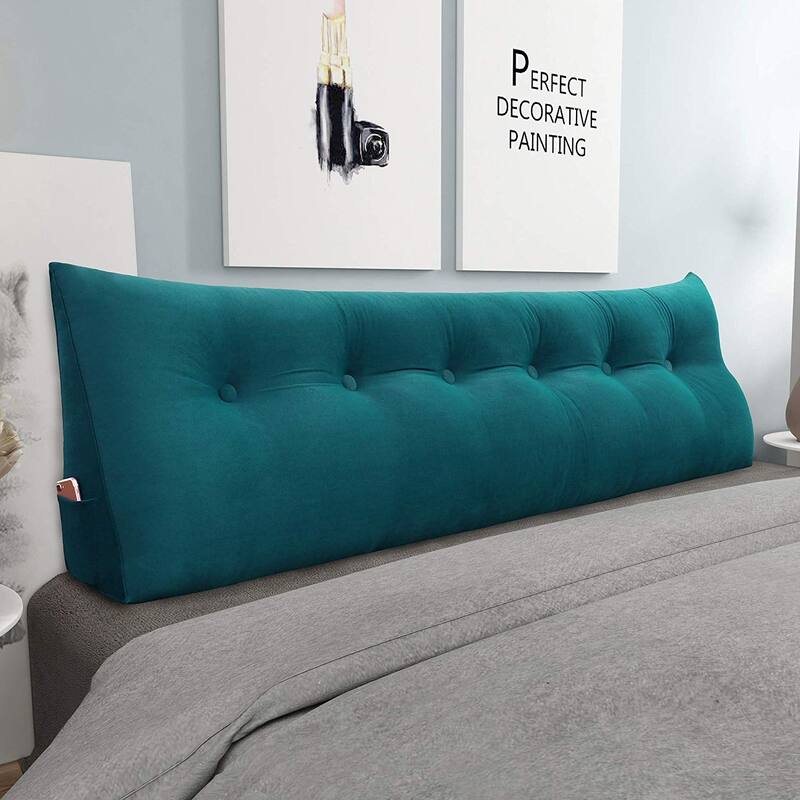WOWMAX Bed Rest Wedge Bolster Headboard Back Support Pillow Velvet