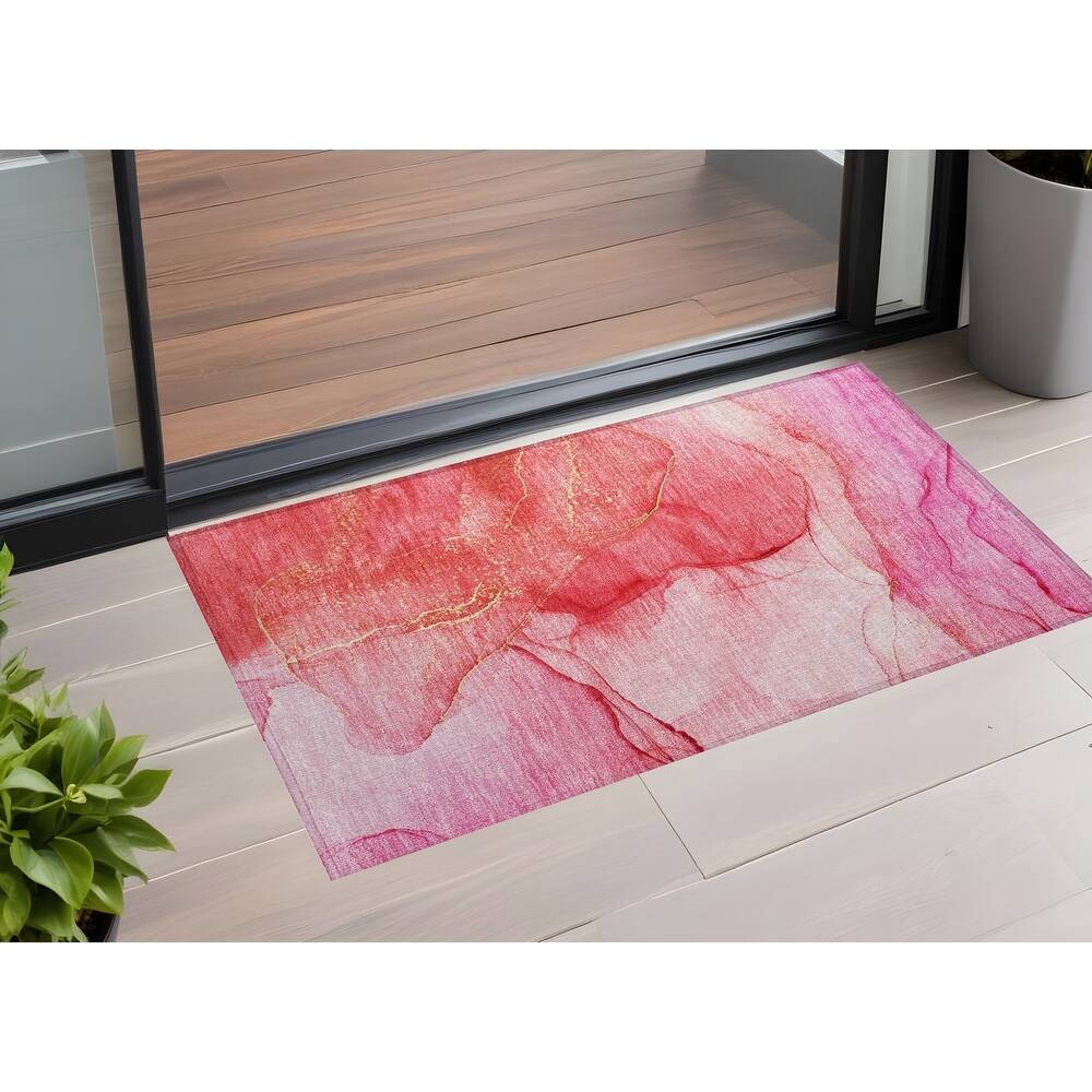 Gaz Unique Abstract Weather Resistant Classic Meets Modern Outdoor Rug