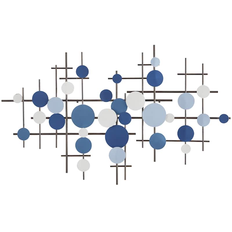 Metal Geometric Overlapping Various Shapes Home Wall Decor - Blue - CosmoLiving by Cosmopolitan - Blue - 39"W, 23"H