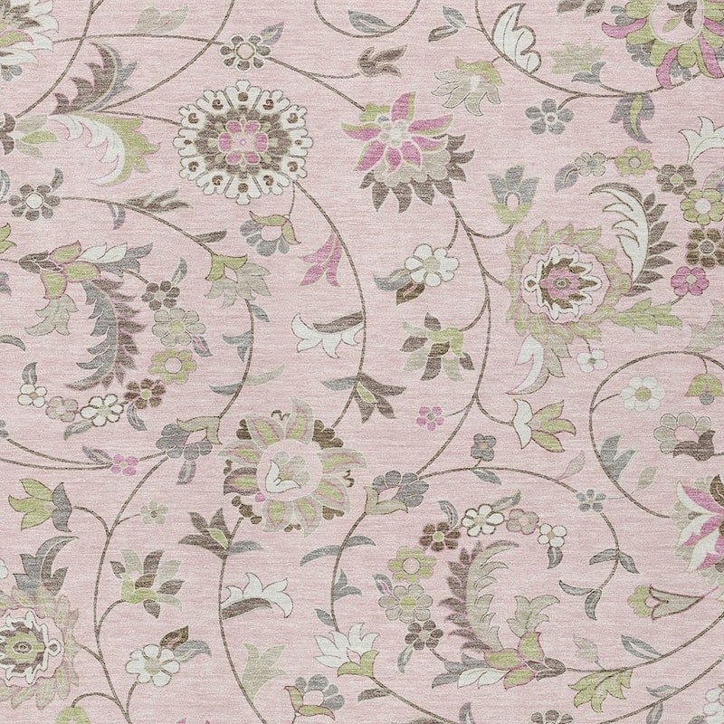 HomeRoots Floral Transitional Rectangle Outdoor Rug