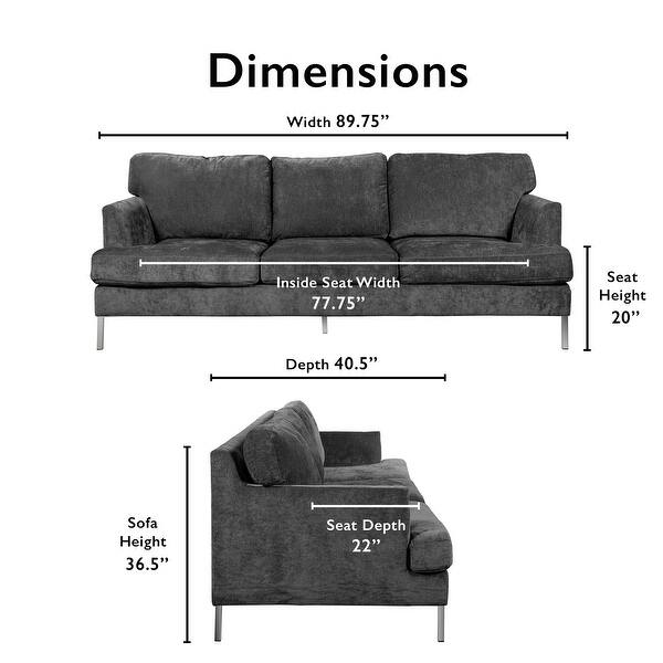 Shop Tommy Hilfiger Lafayette Velvet Sofa Overstock 25609163 Grey