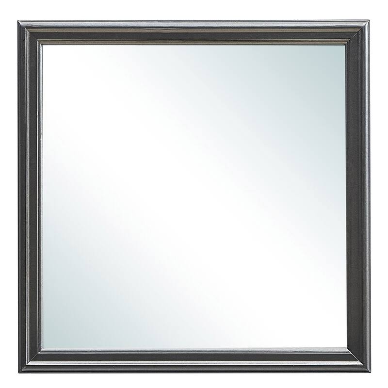 Metallic Wooden Framed Square Dresser Wall Mirror - 38" - Black