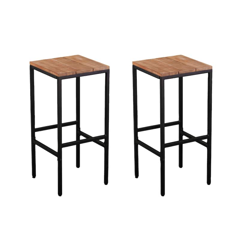 SEI Furniture Venmore 2-Piece Natural Acacia Outdoor Barstools