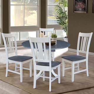 42 in. Drop Leaf Dining Table with Splat Back Chairs - Dining Set