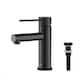 Luxury Solid Brass Single Hole Bathroom Faucet - Matte Black W/ Pop Up Drain