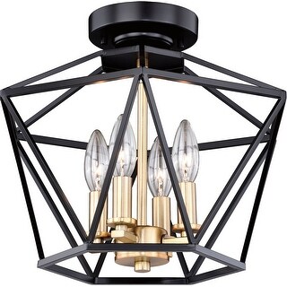 Vaxcel Lighting Turin 4 Light 14-1/2" Wide Semi-Flush Ceiling Fixture