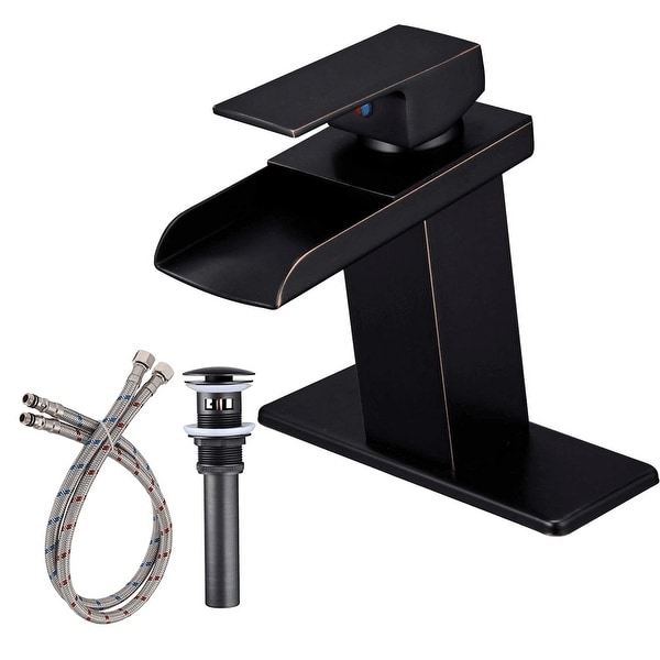 Vibrantbath Waterfall Bathroom Sink Faucet with Drain Included