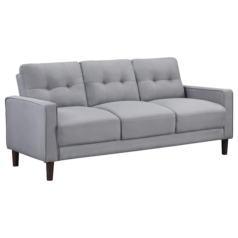 Bowen Transitional Fabric Upholstered Track Arm Tufted Sofa - Grey