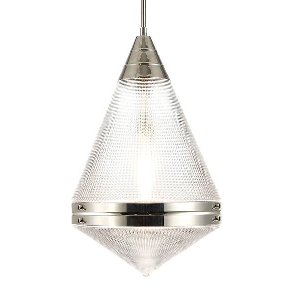 slide 1 of 1, Maxim 10395 Hargreaves 1 Light 14" Wide Pendant Polished Nickel