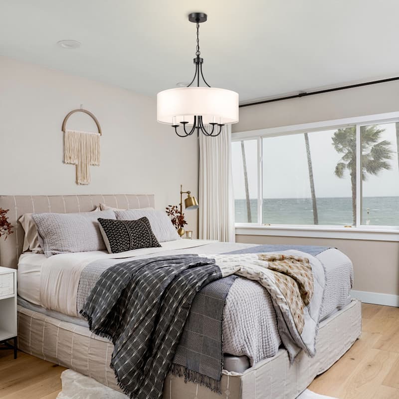 Modern Drum Light Chandelier Industrial Dining Room Light Fixtures