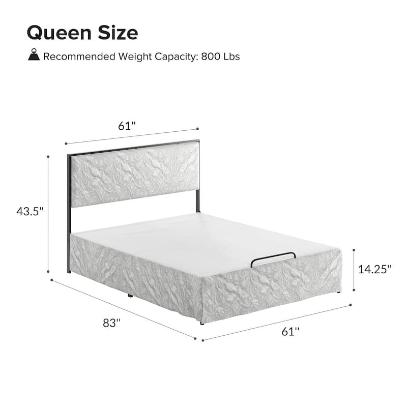 Oliver Modern Washable Slipcover Bed Upholstered Metal by HULALA HOME