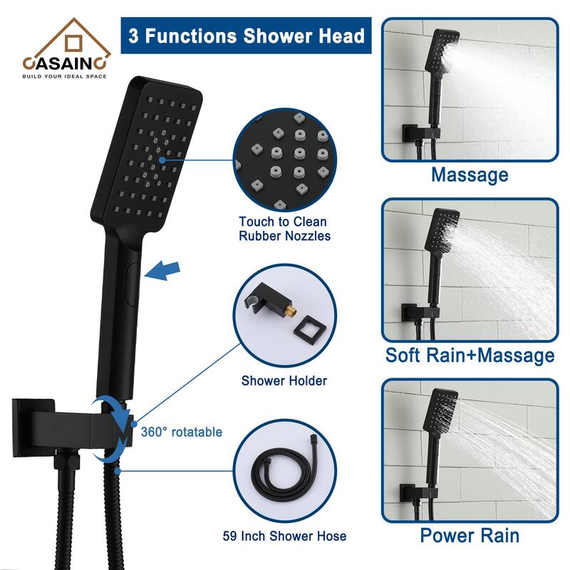PressureBalanced Shower Faucet with Roughin Valve, Trim, and Diverter