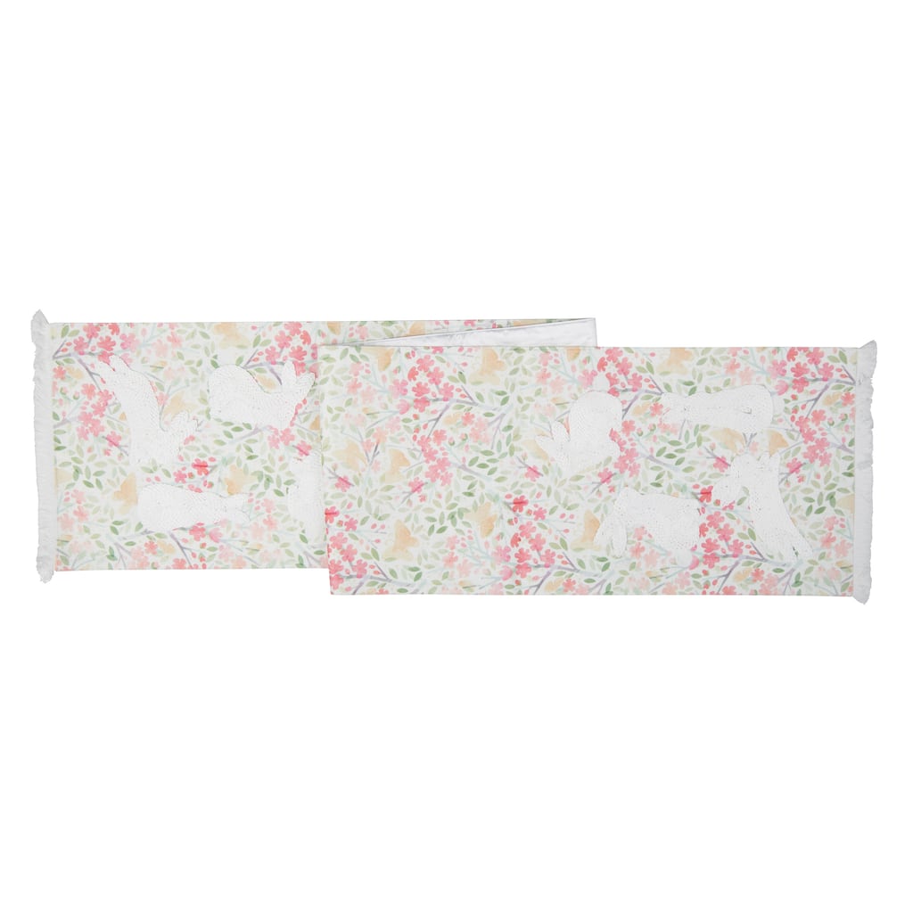 Bunnies Flowers Table Runner 13" x 72"