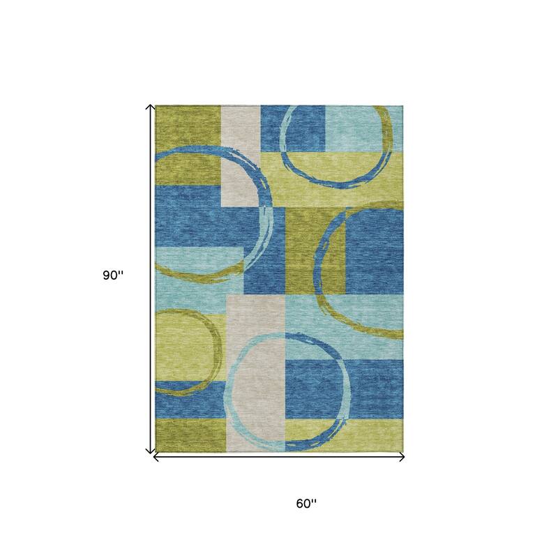 HomeRoots Geometric Modern Rectangle Outdoor Rug