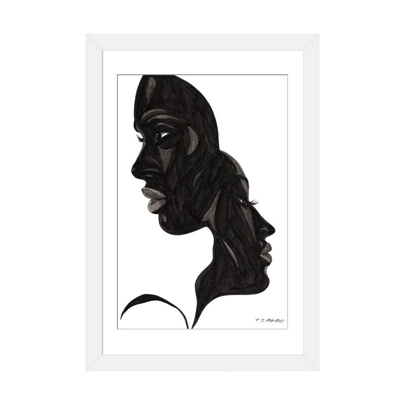iCanvas "Split Decision" by TJ Agbo - White - 24x16x1