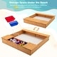 preview thumbnail 6 of 8, Costway Kids Wooden Sandbox w/ Bench Seats & Storage Boxes Children - See Details