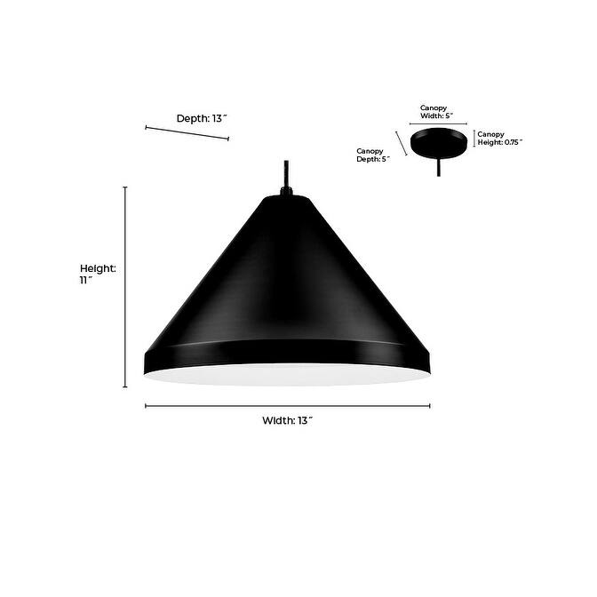 R Series 1-Light Cord Hung Cone Satin Black - Satin Black