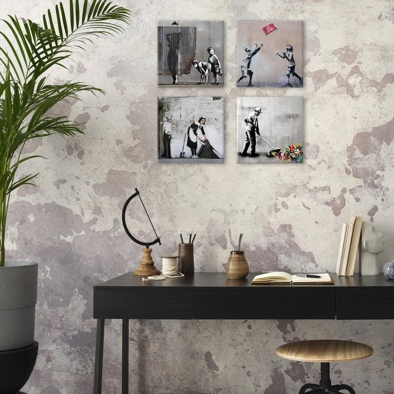Black and White Graffiti Wall Decor Abstract Street