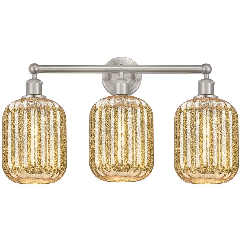 Innovations Lighting Endless Possibilities Edison - Preston - 3 Light 25" Jar Shade Bath Vanity Light - Mercury/Brushed Satin Nickel