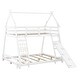 preview thumbnail 12 of 27, House-Design Twin over Queen Wooden Bunk Bed with Climbing Nets and Climbing Ramp