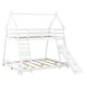 preview thumbnail 12 of 27, Kid Friendly Twin over Queen House Bunk Bed with Climbing Nets & Ramp