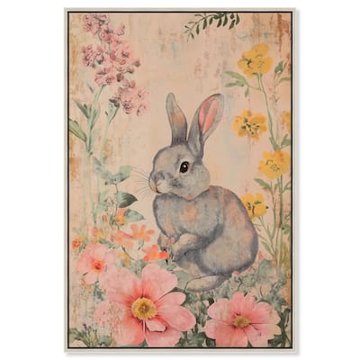 Floral Bunny Canvas by Art Remedy