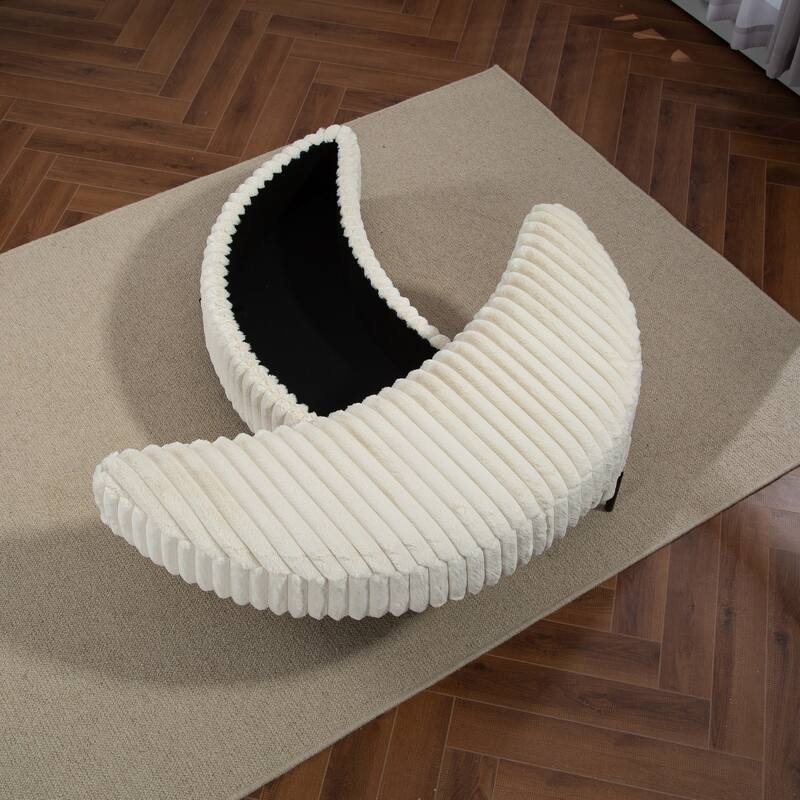 Modern Sofa Chair Round Accent Barrel Chair With 5 Pillows and Storage Ottoman