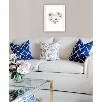 TrendyDecor4U Contemporary "Floral Heart" Framed Print Wall Art
