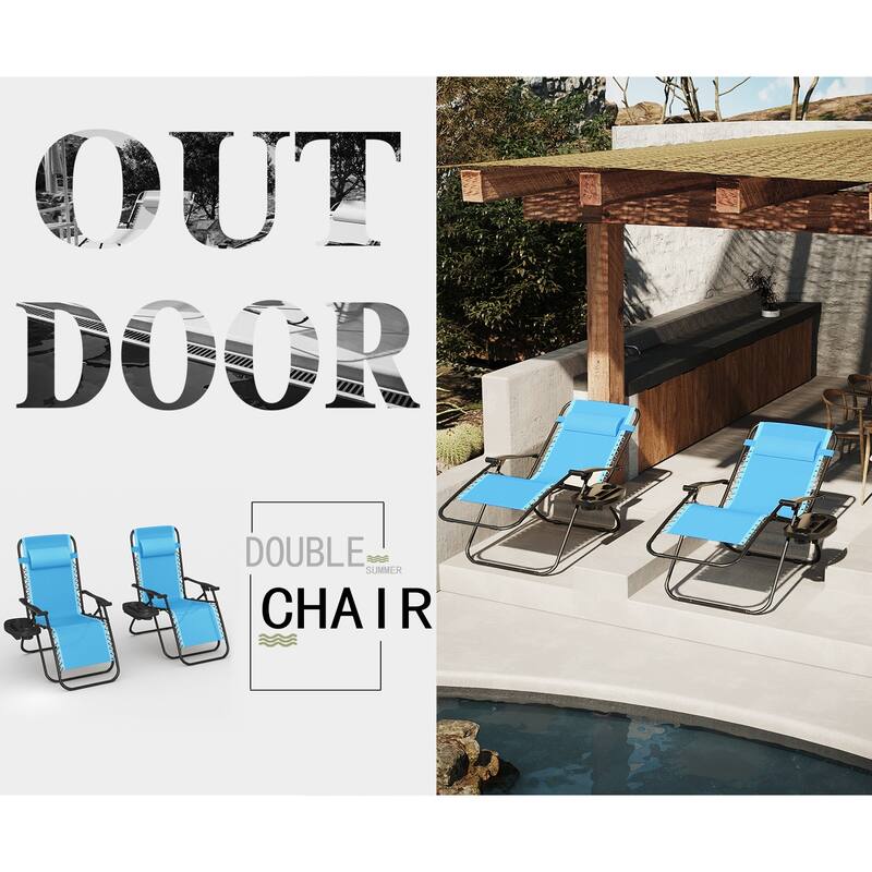 Homall Patio Zero Gravity Chair Lawn Lounge Chair with Pillow Set of 2