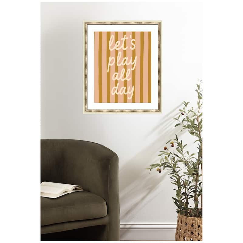 Kate and Laurel Lets Play All Day by Laura Moss Framed Wall Art Print