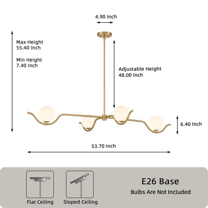 Acroma 4 - Light Dimmable Brushed Gold Chandelier