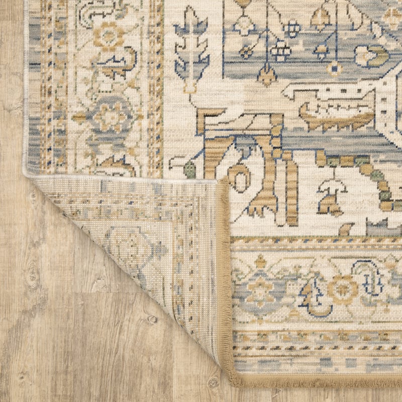 Adelaide Vintage Center Medallion Beige/ Grey Wool Blend Area Rug