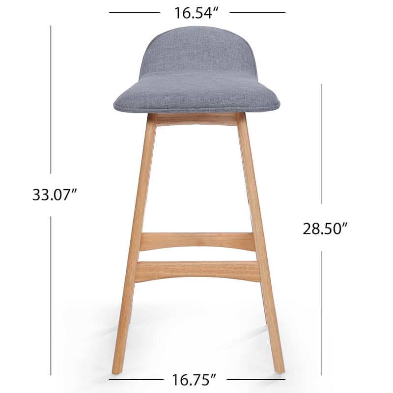 Anatoli Mid-century Modern Upholstered Barstool (Set of 2) by Christopher Knight Home