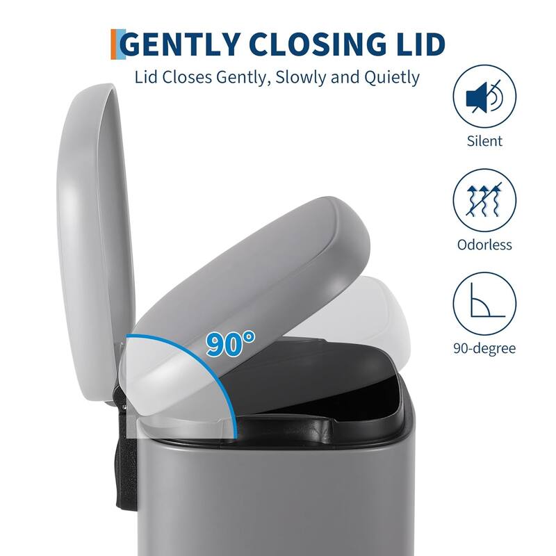 3.2 Gallon Stainless Steel Kitchen Trash Can with 12 Liter for Kitchen