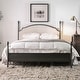 preview thumbnail 11 of 21, The Gray Barn Epona Modern Curved Metal Four Poster Bed Beige Linen - King