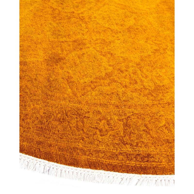 Overdyed, One-of-a-Kind Hand-Knotted Area Rug - Gold - 4' 1" x 4' 1"
