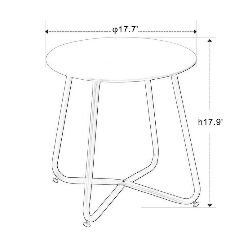 Clihome Outdoor Modern Steel Round Accent Side Table