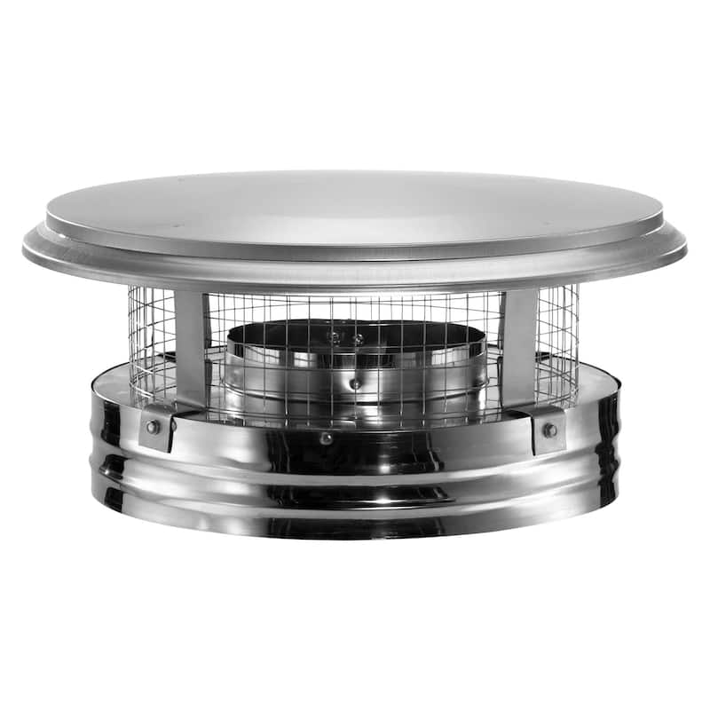 DuraVent DuraPlus 8DP-VC 8 Inch Diameter Stainless Steel Round Chimney Cap - 5