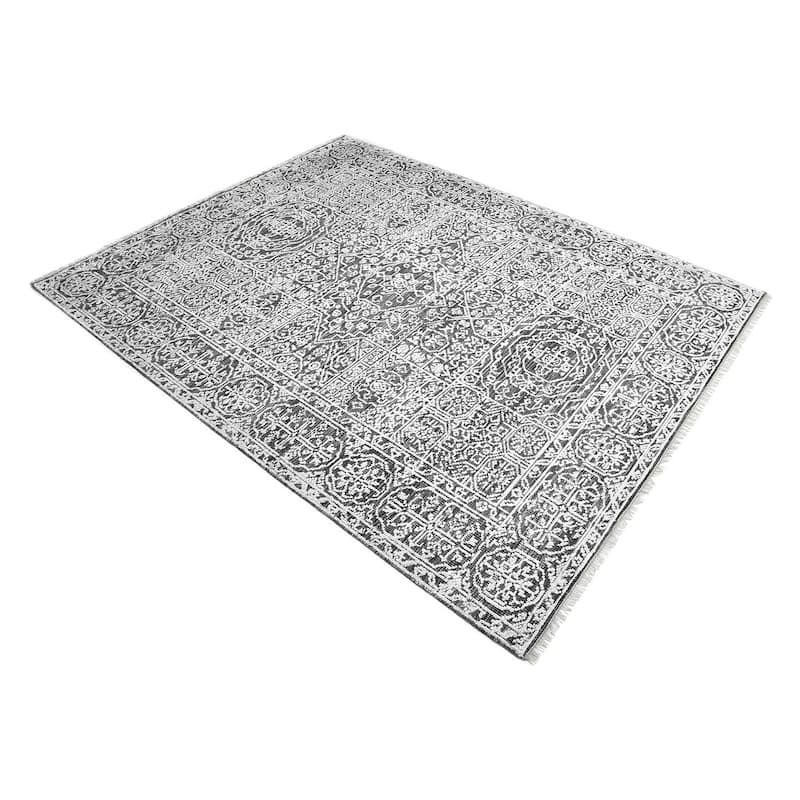 Overton Handmade Modern Contemporary Floral Area Rug