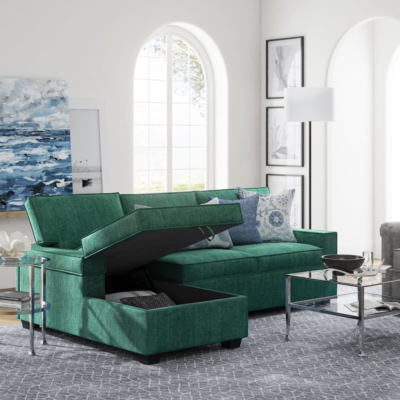 Badari Modern Pull Out Sleeper Sofa&Chaise with Storage by HULALA HOME