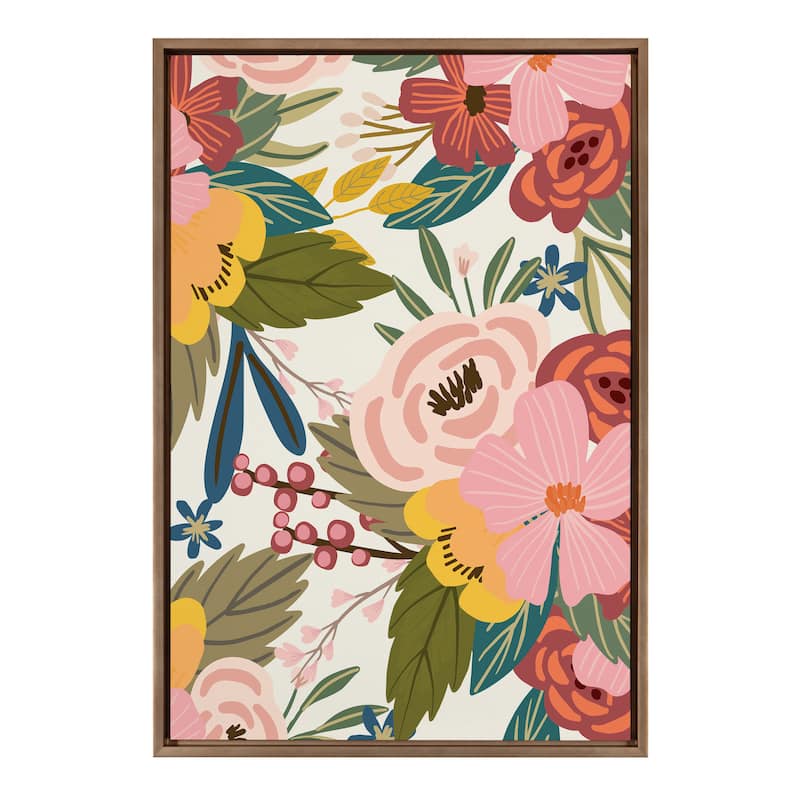 Kate and Laurel Sylvie Softly Framed Canvas by Mia Charro - 23x33 - Plastic - Gold