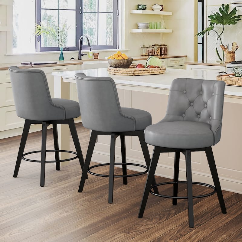 LUE BONA 26" Counter Height Bar Stools Swivel Bar stool for Kitchen Island - 26" H