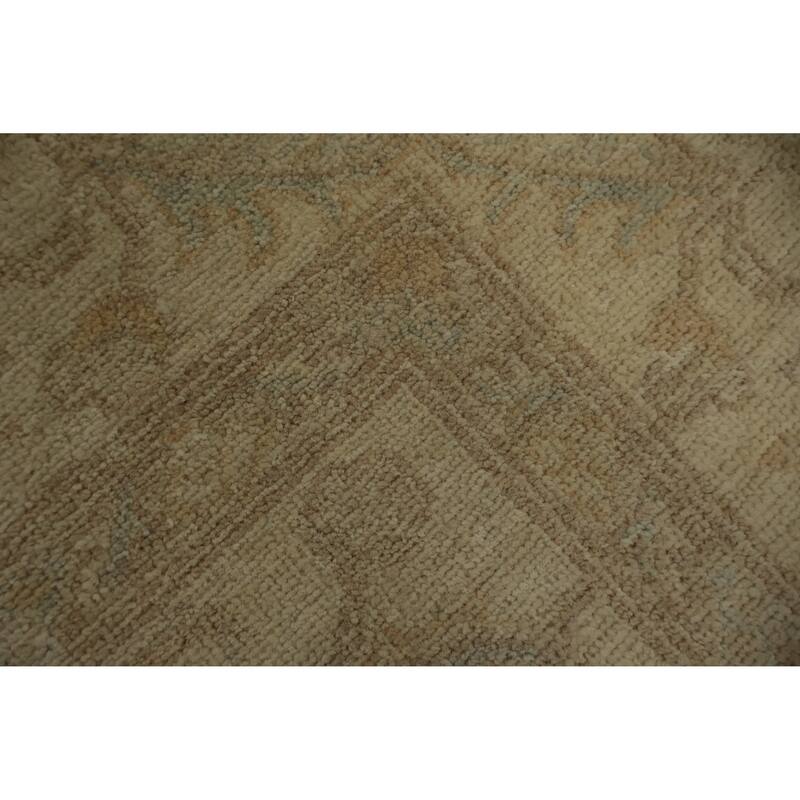 Hand Knotted Oriental 100% Wool Carpet Transitional All-Over Beige & Ivories Oushak Area Rug - 6' 8'' X 4' 11''