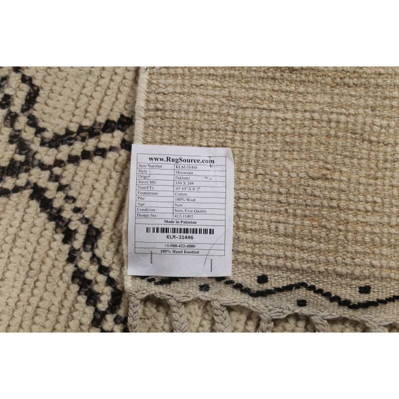 Trellis Modern Moroccan Area Rug Handmade Wool Carpet - 8'2"x 10'10"